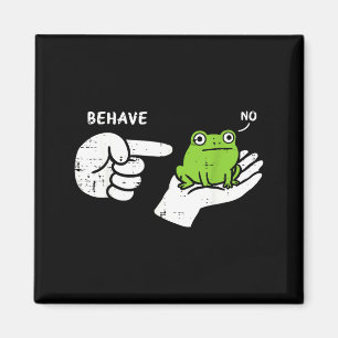 Frog On Hand Behave Funny Meme Cartoon Men Women Magnet