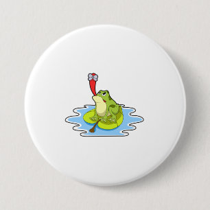 Frog on Leaf with Insect 7.5 Cm Round Badge