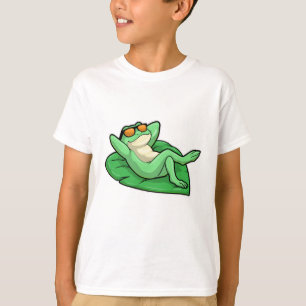 Frog on Leaf with Sunglasses T-Shirt
