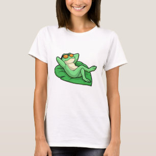 Frog on Leaf with Sunglasses T-Shirt