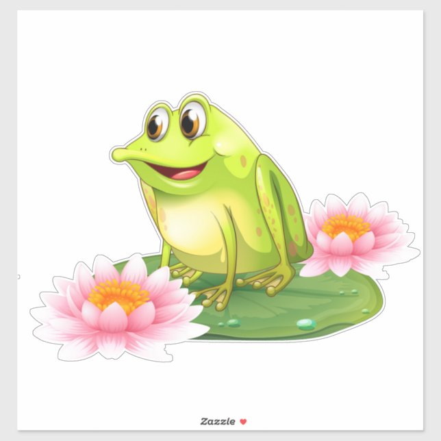 Frog on Lili Pad Sticker (Sheet)