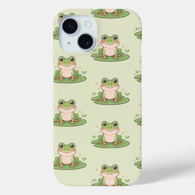 Frog on Lily Pad Pattern  Case-Mate iPhone Case (Back)