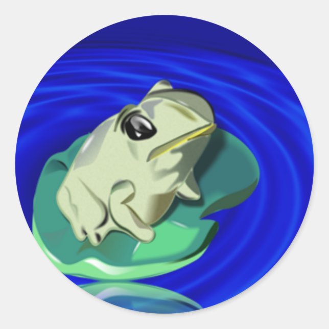 Frog on Lily Pad Stickers (Front)