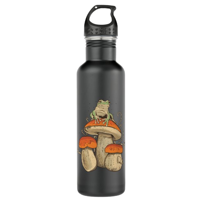 Frog On Mushroom 710 Ml Water Bottle (Front)