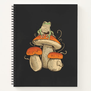 Frog on mushroom notebook