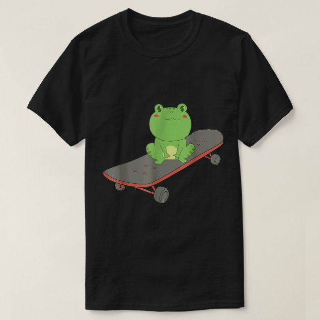 Frog On Skateboard (3) T-Shirt (Design Front)