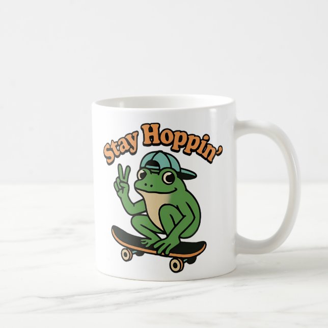 Frog On Skateboard Coffee Mug (Right)