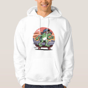Frog on skateboard hoodie
