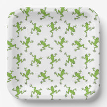 Frog Paper Plates, Green Garden Party Supplies