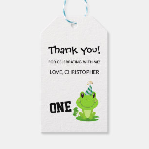 Frog Party First Birthday Swamp Green Froggy Gift Tags