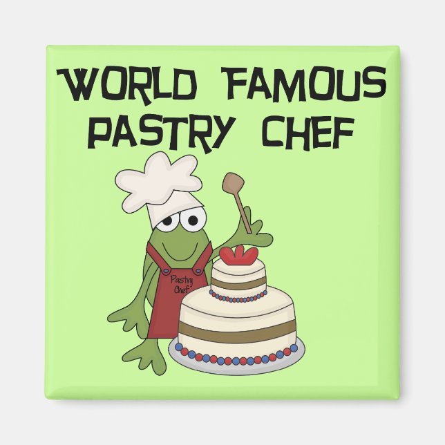 Frog Pastry Chef Tshirts and Gifts Magnet (Front)