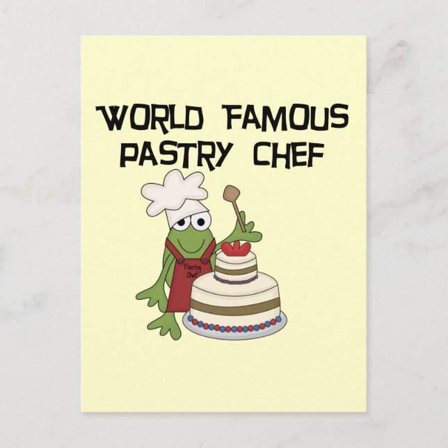 Frog Pastry Chef Tshirts and Gifts Postcard (Front)