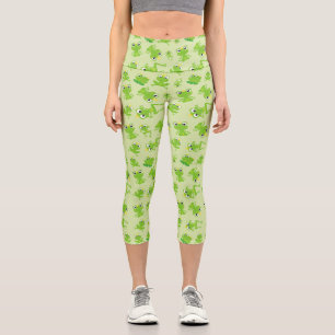 Frog Pattern, Cute Frogs, Green Frogs, Frog Prince Capri Leggings