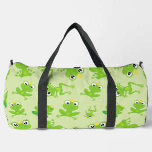 Frog Pattern, Cute Frogs, Green Frogs, Frog Prince Duffle Bag