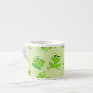 Frog Pattern, Cute Frogs, Green Frogs, Frog Prince Espresso Cup