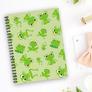 Frog Pattern, Cute Frogs, Green Frogs, Frog Prince Notebook