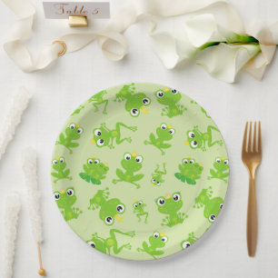 Frog Pattern, Cute Frogs, Green Frogs, Frog Prince Paper Plate