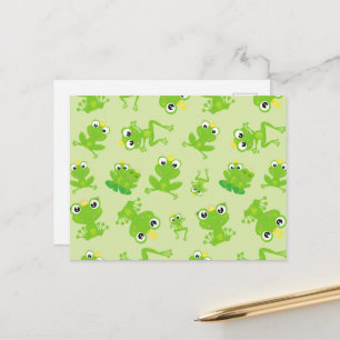 Frog Pattern, Cute Frogs, Green Frogs, Frog Prince Postcard