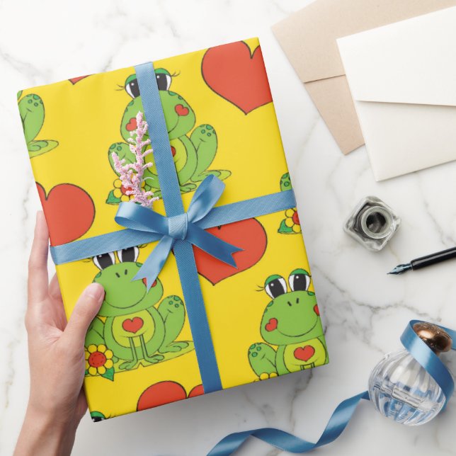 Frog Pattern glossy wrapping paper (Gifting)