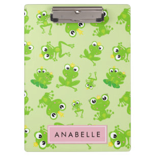 Frog Pattern, Green Frogs, Frog Prince, Your Name Clipboard