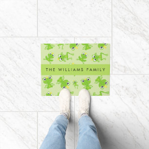 Frog Pattern, Green Frogs, Frog Prince, Your Name Doormat