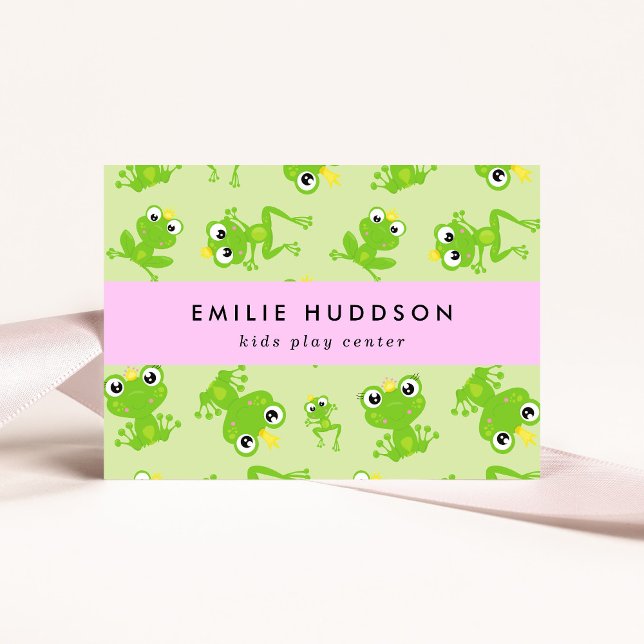 Frog Pattern, Kids Play Centre, Activity Centre Business Card (Creator Uploaded)