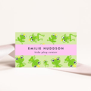 Frog Pattern, Kids Play Centre, Activity Centre Business Card