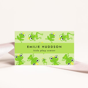 Frog Pattern, Kids Play Centre, Activity Centre Business Card