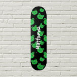 Frog pattern  skateboard<br><div class="desc">Skateboard with a frog pattern design perfect for a kid's birthday gift. To add kid's name click on "Personalise this template". This template is really easy to use. Get your custom item now! Check my store to find more items with the frog theme! Note: After change the information on the...</div>