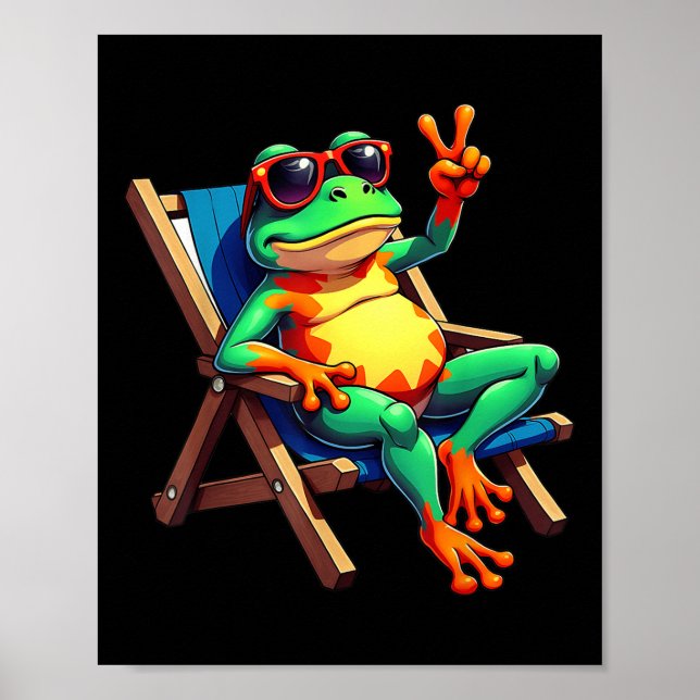 Frog Peace Sign Sungles Summer  (Front)