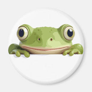 Frog Peeking Cute Adorable Funny Animal Cartoon  Magnet