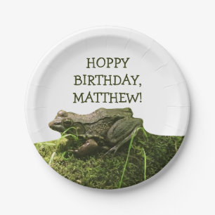 Frog Photo Personalised Party Paper Plate