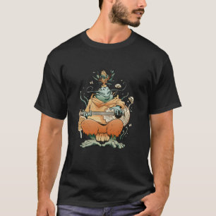 Frog Playing A Banjo Instrument Sitting Animal Cot T-Shirt