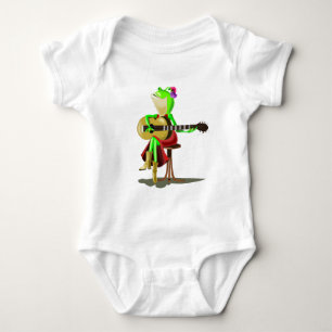 Frog Playing Guitar Funny Baby Bodysuit
