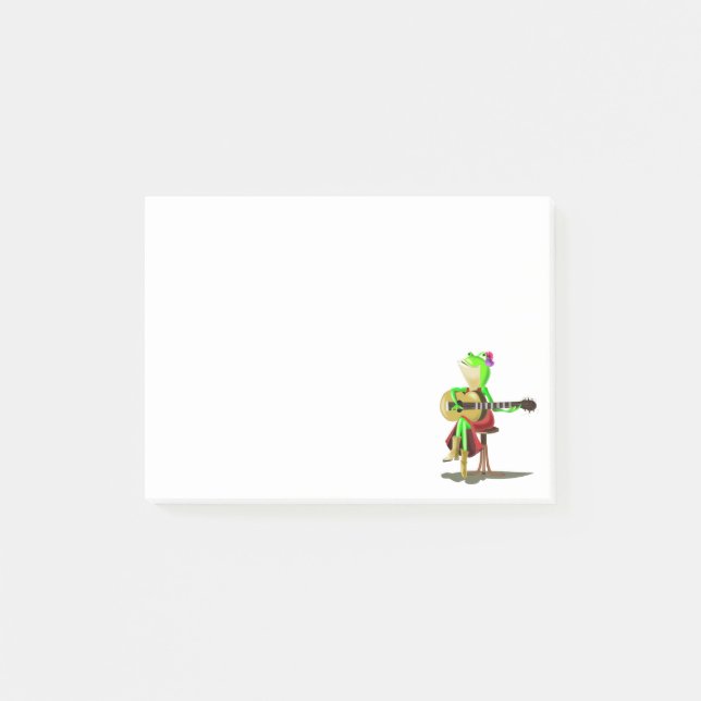 Frog Playing Guitar Funny Post-it® Notes (Front)