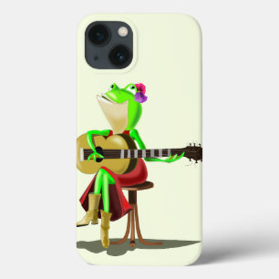 Frog Playing Guitar - Painting iPhone 13 Case