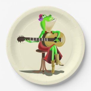 Frog Playing Guitar Paper Plate