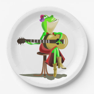 Frog Playing Guitar Paper Plates