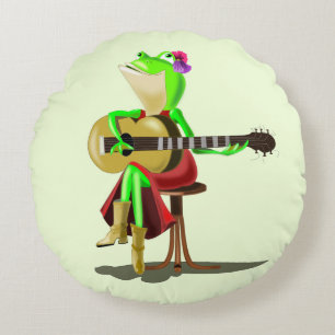 Frog Playing Guitar Pillows