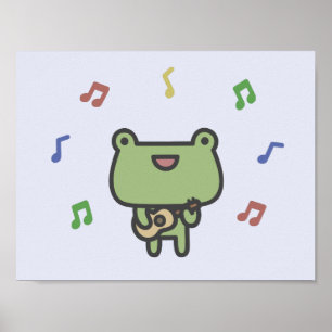 Frog Playing Guitar Poster