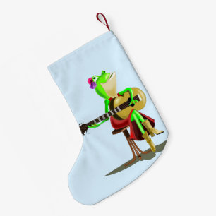 Frog Playing Guitar Small Christmas Stocking