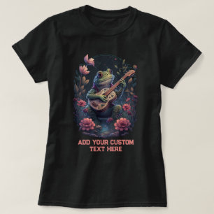 Frog Playing Guitar Wildfower Toad, Frog Lovers T-Shirt
