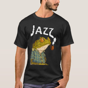 Frog Playing Jazz Music Fun Cute Frogs Animal Gr T-Shirt
