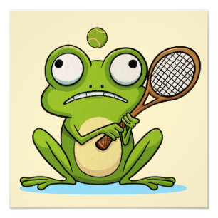 Frog Playing Tennis Photo Print