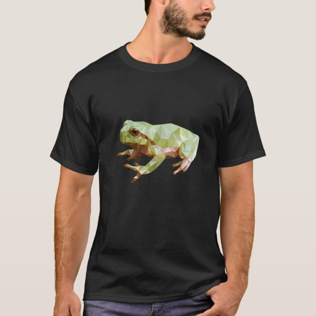 Frog Polygon Tree Frog Forest Nature Artists T-Shirt (Front)