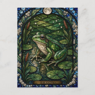 Frog Pond Edge Illumina Stained Glass Postcard