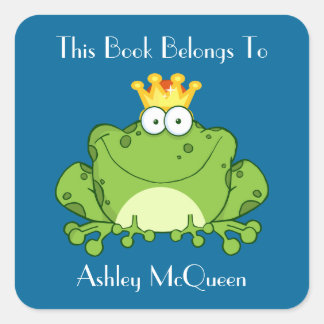 Frog Prince (2) Bookplate Square Sticker