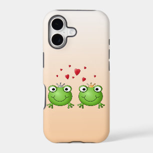 Frog Prince and Frog Princess, with hearts.