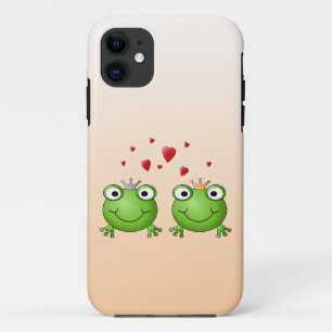 Frog Prince and Frog Princess, with hearts. iPhone 11 Case