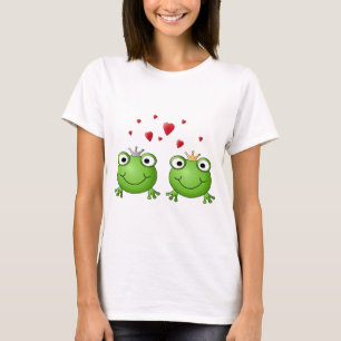 Frog Prince and Frog Princess, with hearts. T-Shirt